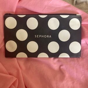 Sephora Black with White Polka Dot Cosmetic Pouch